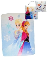 alles-meine.de GmbH 2 TLG. Set: Kuscheldecke / Fleecedecke & Kuschelkissen -  Disney Frozen - die Eiskönigin  - Decke aus Fleece - 110 cm * 140 cm -Schmusedecke - für Mädchen .. - 1