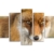 Bilderskulptur 5 teilig Breite 150cm x Höhe 100cm Tierfotografie – Roter europäischer Fuchs auf Leinwand exklusives Wandbild moderne Fotografie für ihre Wand in vielen Größen - 2