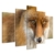 Bilderskulptur 5 teilig Breite 150cm x Höhe 100cm Tierfotografie – Roter europäischer Fuchs auf Leinwand exklusives Wandbild moderne Fotografie für ihre Wand in vielen Größen - 1