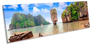 Canvas Geeks Leinwandbild, Thailand Strand Island, Panorama, gerahmt, 135cm Wide x 45cm high - 1