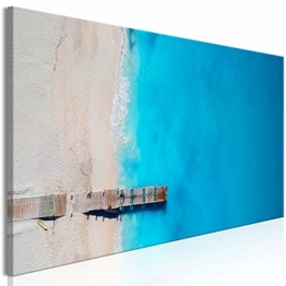 decomonkey | Bilder Meer Strand 135x45 cm | 1 Teilig | Leinwandbilder | Bild auf Leinwand | Vlies | Wandbild | Kunstdruck | Wanddeko | Wand | Wohnzimmer | Wanddekoration | Deko | Abstrakt Blau Beige - 1