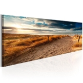 decomonkey | Bilder Strand 135x45 cm | 1 Teilig | Leinwandbilder | Bild auf Leinwand | Vlies | Wandbild | Kunstdruck | Wanddeko | Wand | Wohnzimmer | Wanddekoration | Deko | Natur Landschaft Meer - 1