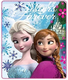 Disney Frozen Die Eiskönigin Anna und Elsa "Freunde für Immer" Kuscheldecke Fleece 120x140cm - 1