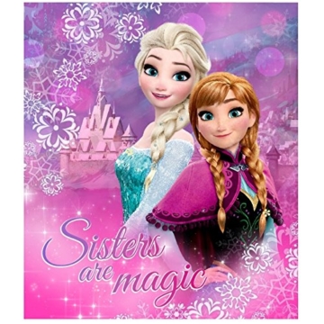 Disney Frozen Kuscheldecke Die Eiskönigin Anna und Elsa - Fleecedecke Decke 120 x 140 cm Trendstern Fleecedecke + Extra Zugabe - 3