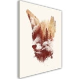 Feeby. Wandbild - 1 Teilig - 40x60 cm, Leinwand Bild Leinwandbilder Bilder Wandbilder Kunstdruck, Blind Fox - Robert Farkas, Fuchs, Illustration, Rot - 1