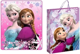 Frozen Disney Decke Kuscheldecke Fleecedecke 120 x 140 cm + Geschenktüte (lila) - 1