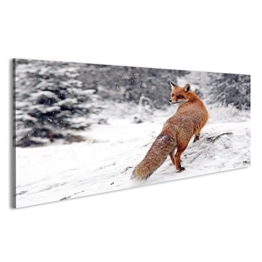 islandburner Bild Bilder auf Leinwand Roter Fuchs im Schnee Poster, Leinwandbild, Wandbilder - 1