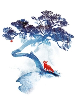 JUNIQE® Leinwandbild 20x30cm Füchse Kinderzimmer & Kunst für Kinder - Design „The Last Apple Tree“ (Format: Hoch) - Leinwand, Bilder auf Leinwand & Leinwanddrucke von unabhängigen Künstlern - Kunst mit Füchsen - entworfen von Róbert Farkas - 1