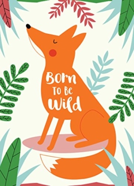 JUNIQE® Leinwandbild 20x30cm Geburt & Baby Füchse - Design „Born to Be Wild Fox“ (Format: Hoch) - Leinwand, Bilder auf Leinwand & Leinwanddrucke von unabhängigen Künstlern - Kunst mit Füchsen - entworfen von Karin Bijlsma - 1