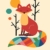 JUNIQE® Leinwandbild 20x30cm Kinderzimmer & Kunst für Kinder - Design „Rainbow Fox“ (Format: Hoch) - Leinwand, Bilder auf Leinwand & Leinwanddrucke von unabhängigen Künstlern - Kunst mit Füchsen - entworfen von Andy Westface - 1