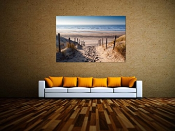 kunst-discounter Bild Leinwandbilder Canvas Niederlande Nordsee Strand Weg A05402 30 x 20 cm - 2