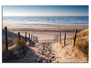 kunst-discounter Bild Leinwandbilder Canvas Niederlande Nordsee Strand Weg A05402 30 x 20 cm - 1