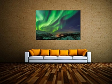 kunst-discounter Bild Leinwandbilder Canvas Polarlichter in Norwegen Designbild A05378 30 x 20 cm - 2