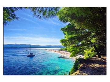 kunst-discounter Kroatien Croatia Strand Leinwandbilder auf Keilrahmen A06116 Wandbild Poster 30 x 20 cm - 1