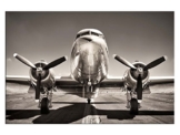 kunst-discounter Propeller Flugzeug Silber Leinwandbilder auf Keilrahmen A06076 Wandbild Poster 30 x 20 cm - 1