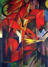 Kunstdruck auf Leinwand. der Fuchs. Bild von Franz Marc - 1