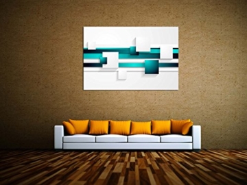 Modern Design Türkis! Leinwand Bilder! Wandbild! Kunst Druck! Keilrahmen A05744 Größe 30 x 20 cm - 2