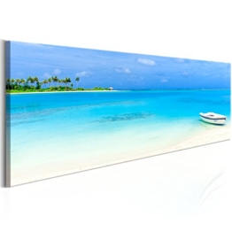 murando - Bilder 135x45 cm - Leinwandbilder - Fertig Aufgespannt - Vlies Leinwand - 1 Teilig - Wandbilder XXL - Kunstdrucke - Wandbild – Strand Palmen See Natur Landschaft c-B-0133-b-a - 1