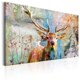 murando - Bilder Hirsch 120x80 cm - Leinwandbild - 1 Teilig - Kunstdruck - modern - Wandbilder XXL - Wanddekoration - Design - Wand Bild - Tiere Abstrakt g-C-0060-b-b - 1