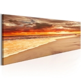 murando - Bilder Meer und Strand 135x45 cm - Leinwandbilder - Fertig Aufgespannt - Vlies Leinwand - 1 Teilig - Wandbilder XXL - Kunstdrucke - Wandbild - Natur Landschaft Sonnenuntergang c-C-0172-b-a - 1