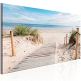 murando - Bilder Strand 135x45cm - Leinwandbilder - Fertig Aufgespannt - Vlies Leinwand - 1 Teilig - Wandbilder XXL - Kunstdrucke - Wandbild - Landschaft Meer c-B-0158-b-a - 1