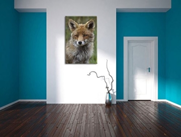 Pixxprint schöner Fuchs Leinwand, XXL riesige Bilder fertig gerahmt mit Keilrahmen, Kunstdruck auf Wandbild mit Rahmen, günstiger als Gemälde oder Ölbild, kein Poster oder Plakat Format: 120x80 cm - 4