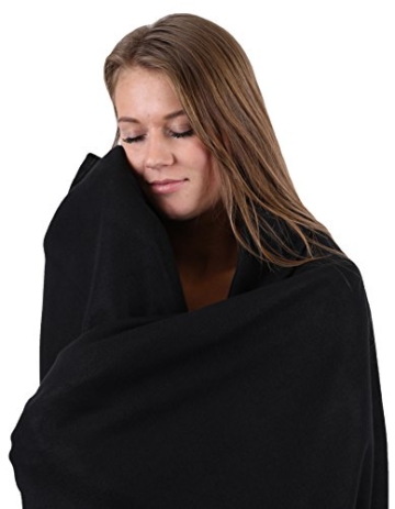 Betz 2 Stück Maxi Fleecedecke Kuscheldecke in Größe 140x190 cm Qualität 220 g/m Farbe schwarz - 3