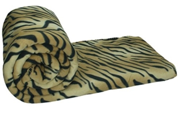 Betz 2 Stück Maxi Fleecedecke Kuscheldecke in Größe 140x190 cm Qualität 220 g/m Farbe Tiger-Muster - 2