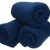 Betz 3 Stück Fleecedecke Kuscheldecke Wohndecke in Größe 130x170 cm Qualität 220 g/m Farbe dunkelblau - 1