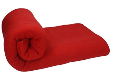 Betz Luxus Fleecedecke Kuscheldecke Größe 130x170 cm Farbe rot - 1