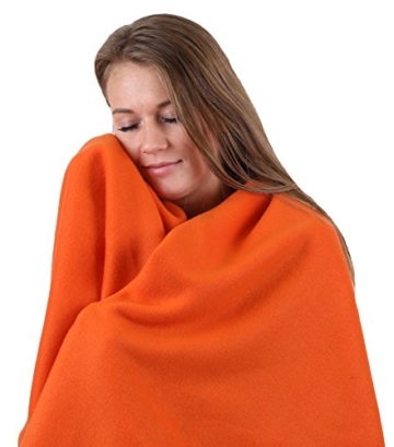 Betz Luxus Fleecedecke Kuscheldecke Größe 130x170 cm Farbe terra orange - 2