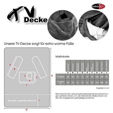 CelinaTex TV-Decke Kuscheldecke mit Ärmel und Fuß Tasche, Mikrofaser Decke Coral Fleece, Tagesdecke XL grau, 170 x 200 0003208 - 5