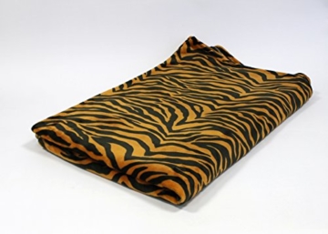 Feinste Mikrofaserdecke Kuscheldecke Tagesdecke, extra dick mit Silk/Cashmere Touch, ca. 150 x 200 cm, Tiger - 2