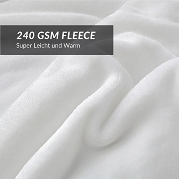 Fleecedecke Kuscheldecke XXL Größe Weiß, Mikrofaser Flanell Tagesdecke Überwurf 230x270cm, super weiche warme Flauschige Decke für Bett, Kuschelige Wohndecke von Bedsure - 6