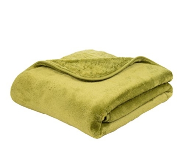 Gözze Premium Cashmere-Feeling Wohn- und Kuscheldecke, 130 x 170 cm, Limonegrün, 40128-80-130170 - 2