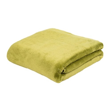 Gözze Premium Cashmere-Feeling Wohn- und Kuscheldecke, 130 x 170 cm, Limonegrün, 40128-80-130170 - 1