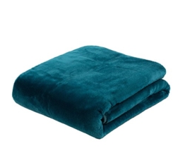 Gözze Premium Cashmere-Feeling Wohn- und Kuscheldecke, 130 x 170 cm, Petrol, 40128-54-130170 - 1