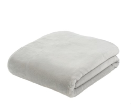 Gözze Premium Cashmere-Feeling Wohn- und Kuscheldecke, 130 x 170 cm, Silber, 40128-90-130170 - 1