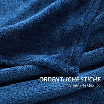 Kuscheldecke 150x200cm Flauschige Wohndecke Blau Navy - hochwertige Decke warm & weich Microfaser flanelle Fleecedecke, Falten-beständig Anti-verfärben Sofadecke von Bedsure - 5