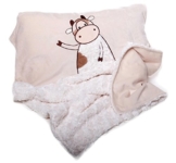 Inware 7827 - Kuscheldecke Kuh Millie, ca. 80 x 60 cm, creme/braun, Krabbeldecke, Babydecke - 1