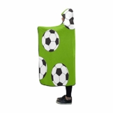 YSJXIM Kapuzendecke, Nahtloser Hintergrund mit Aufdruck und Fußball-B, 152,4 x 127 cm - 1