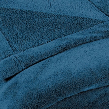 CelinaTex Montreal Kuscheldecke, Mikrofaser Decke Coral Fleece, Wohndecke blau, 150 x 200 cm 5000076 - 2
