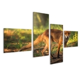 islandburner Bild Bilder auf Leinwand Junger Fuchs im Wald Poster, Leinwandbild, Wandbilder - 1