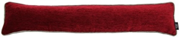 McAlister Textiles - Essentials Kollektion | Alston Chenille Schlichter zweifarbiger Zugluftstopper mit Füllung in Rot mit Grau | Deko Windstopper für Fenster, Türen - 1