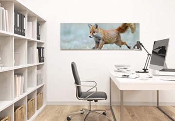 Paul Sinus Art Leinwandbilder | Bilder Leinwand 120x40cm rennender Fuchs - 6