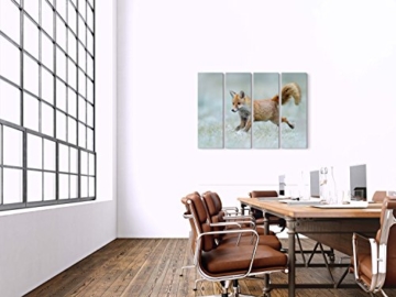 Paul Sinus Art Leinwandbilder | Bilder Leinwand 130x90cm 4 Teile rennender Fuchs - 5