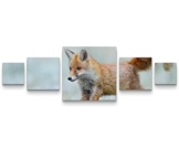 Paul Sinus Art Leinwandbilder | Bilder Leinwand 160x50cm rennender Fuchs - 1