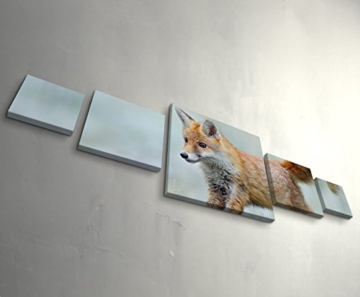 Paul Sinus Art Leinwandbilder | Bilder Leinwand 160x50cm rennender Fuchs - 8