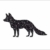 Posterlounge Leinwandbild 120 x 90 cm: Schwarzer Fuchs von Nouveau Prints - fertiges Wandbild, Bild auf Keilrahmen, Fertigbild auf echter Leinwand, Leinwanddruck - 1