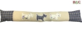 'Zugluftstopper aus Stoff Dogs – Maße: 10 x 80, Farbe: Beige mit Dekor Blau - 1